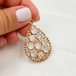 Load image into Gallery viewer, DSP03. Diamond Sterling Silver Tear Drop Shape Pendant with Gemstone