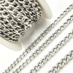 Load image into Gallery viewer, V46OX. Oxidized Sterling Silver Hollow Curb Link Chain