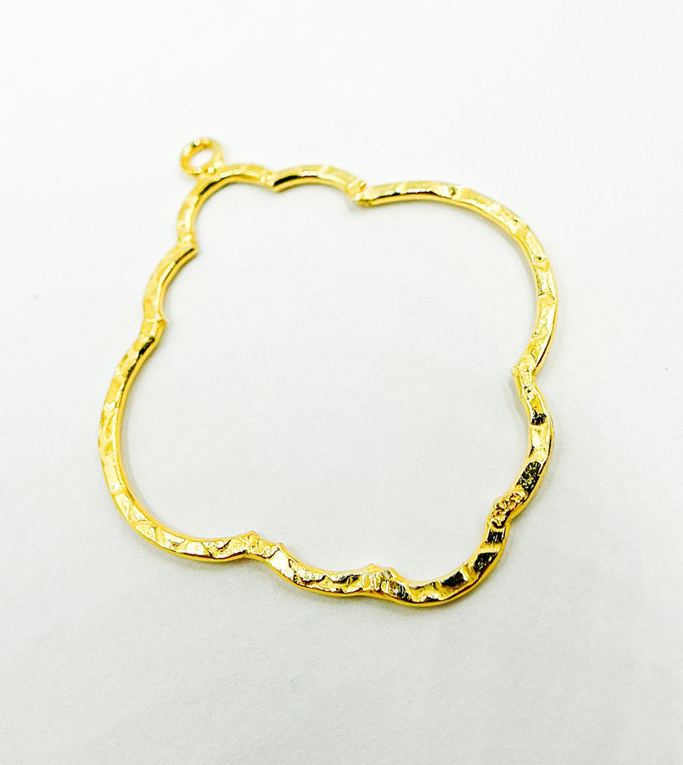 Gold Plated 925 Sterling Silver Organic Shape