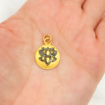 Load image into Gallery viewer, DC854. Diamond Sterling Silver Round Lotus Charm