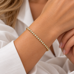 Load image into Gallery viewer, BFL613191. 14K Solid Gold Natural Diamond Bracelet