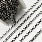 Load image into Gallery viewer, Buy NOw Black Rhodium Sterling Silver Flat Oval Link Chain