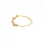 Load image into Gallery viewer, 14k Solid Yellow Gold Diamond Waves Ring
