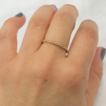 Load image into Gallery viewer, 14k Solid Gold Diamond Bead Ring.