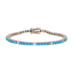 Load image into Gallery viewer, BTI65402TQ. 14K Solid Gold Diamond and Turquoise Bracelet
