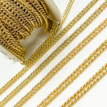 Load image into Gallery viewer, V35GP. Gold Plated 925 Sterling Silver Hollow Double Curb Chain
