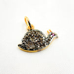 Load image into Gallery viewer, Diamond & Sterling Silver Snail Charm with Gemstones