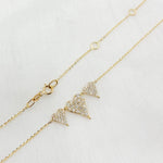 Load image into Gallery viewer, Shop 14K Solid Gold 3 Hearts Dainty Tiny Necklace