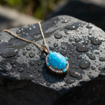 Load image into Gallery viewer, CP97321TQ14X10. 18K Solid Gold Diamond & Turquoise Pendant