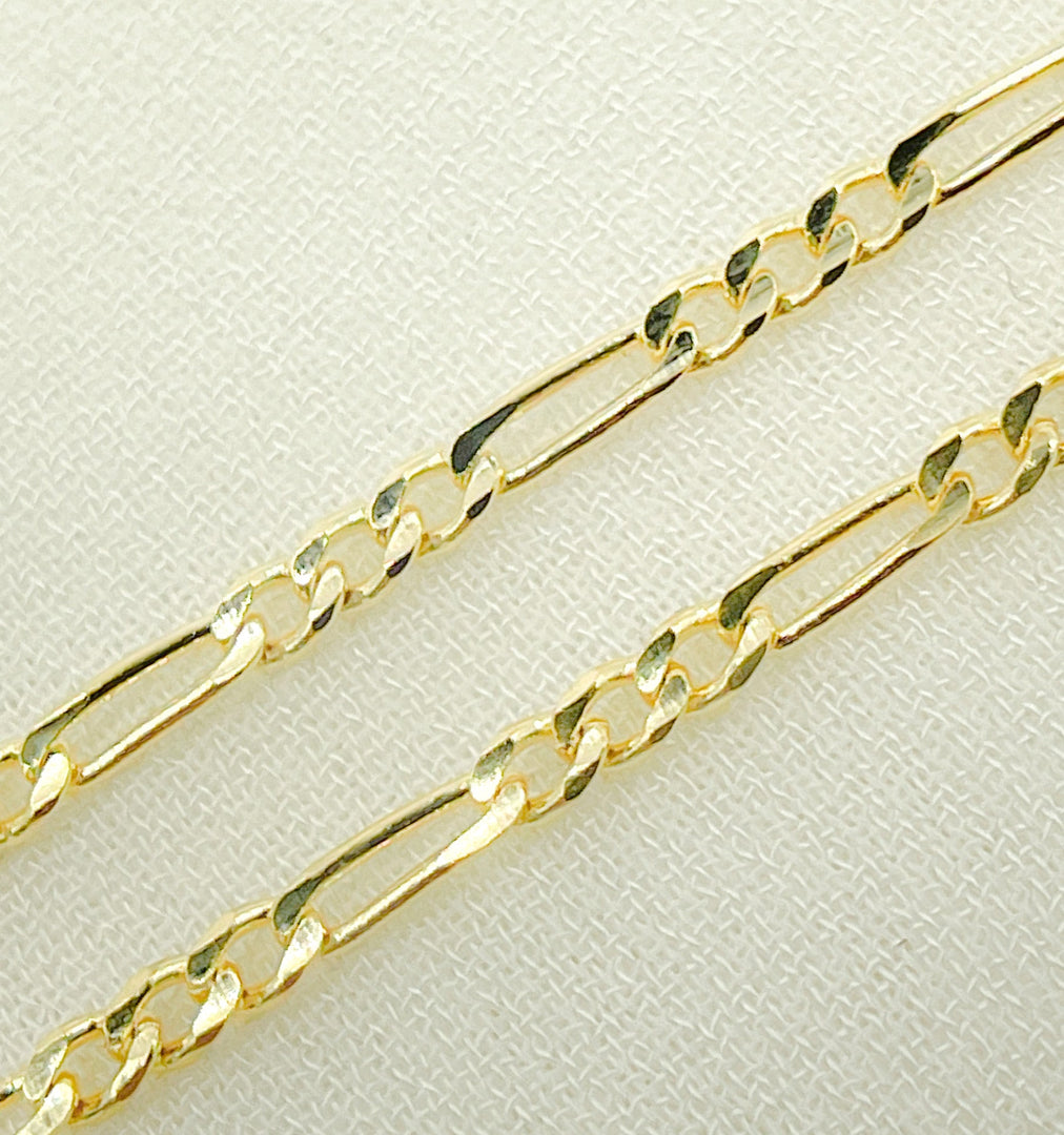 14K Solid Gold Figaro Chain