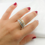 Load image into Gallery viewer, 14K Solid Gold Diamond Baguette Ring.