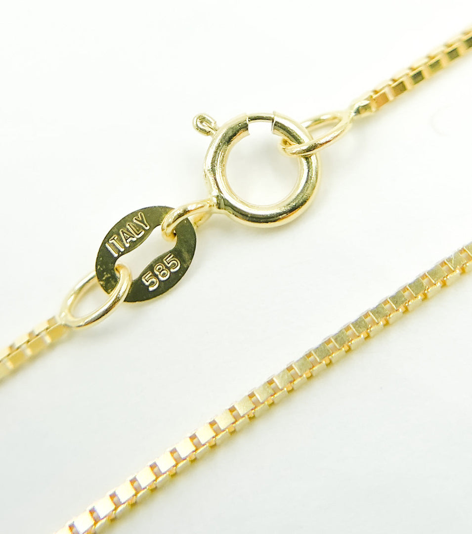 14K Solid Gold Link Box Chain