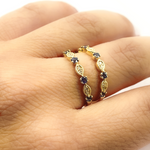 Load image into Gallery viewer, 14K Solid Gold Diamond & Blue Sapphire Ring.