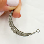 Load image into Gallery viewer, DE020. Sterling Silver Diamond Moon Connector