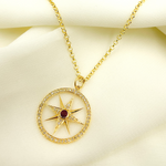 Load image into Gallery viewer, GDP14. 14K Solid Gold Diamonds Round Star Charm