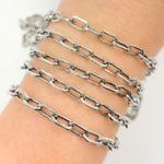 Load image into Gallery viewer, V137OX. Oxidized Sterling Silver Flat Paperclip Chain