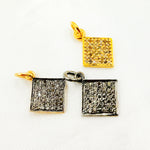 Load image into Gallery viewer, DC251. Diamond Sterling Silver Square Charm
