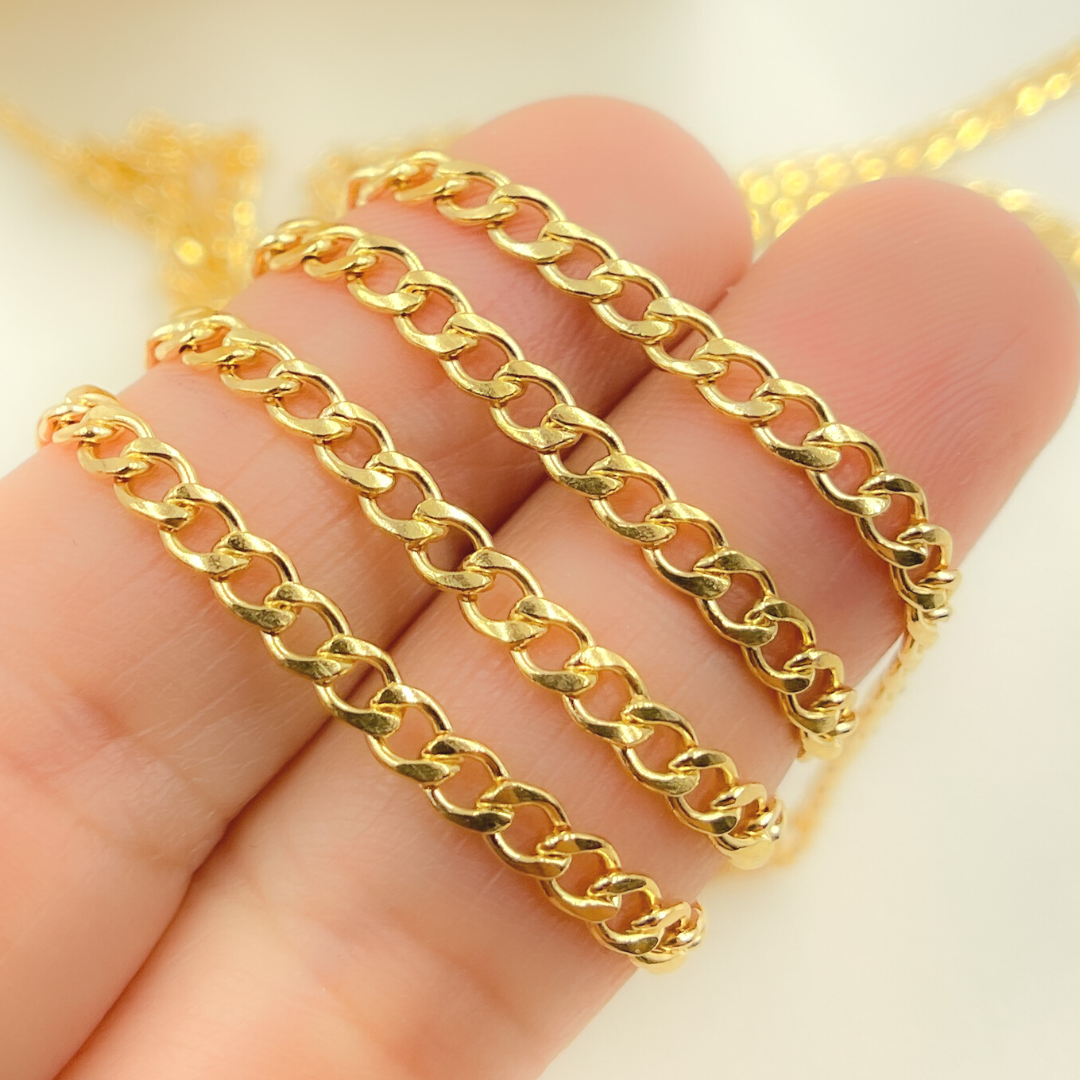2810CHRGF. Gold Filled Flat Curb Link Chain