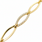 Load image into Gallery viewer, 14k Solid Gold Diamond Oval Bracelet. BR402612