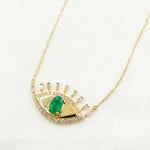 Load image into Gallery viewer, CN96319. 14K Solid Gold Diamond and Gemstone Eye Necklace