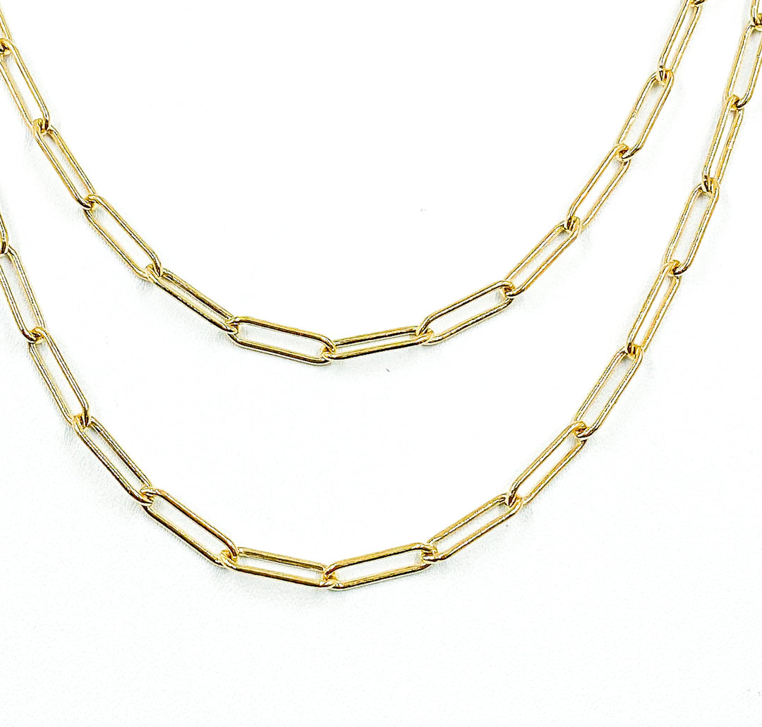 14k Gold Filled Finished Paperclip Link Necklace. 4002Necklace