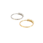 Load image into Gallery viewer, 14k Solid Gold Baguette Diamond Bars Ring.