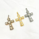 Load image into Gallery viewer, DP306. Diamond Sterling Silver Cross Pendant with Polki Diamond