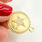 Load image into Gallery viewer, DC549. Diamond Sterling Silver Round Star Connector
