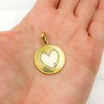 Load image into Gallery viewer, Diamond Sterling Silver Round Heart Enamel Pendant
