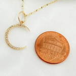 Load image into Gallery viewer, Shop Now 14K Solid Gold Moon Charm with Diamonds