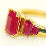 Load image into Gallery viewer, 14K Solid Yellow Gold Ruby Cluster Ring.
