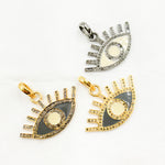 Load image into Gallery viewer, Diamond Sterling Silver Eye Enamel Pendant
