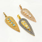 Load image into Gallery viewer, Shop Now Silver Long Drop Pendant with Gemstone