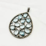 Load image into Gallery viewer, DSP021. Diamond Sterling Silver Drop Pendant With Gemstone