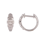 Load image into Gallery viewer, Buy White Gold Diamond Fancy Hoop Earrings
