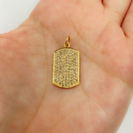 Load image into Gallery viewer, GDP92. 14K Solid Gold Charm. Rectangular Pendant with Diamonds