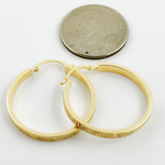 Load image into Gallery viewer, GER57. 14K Gold Flat Round Hoop Earrings with Texture