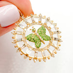 Load image into Gallery viewer, Buy Now 14K Solid Gold Round Butterfly Pendants