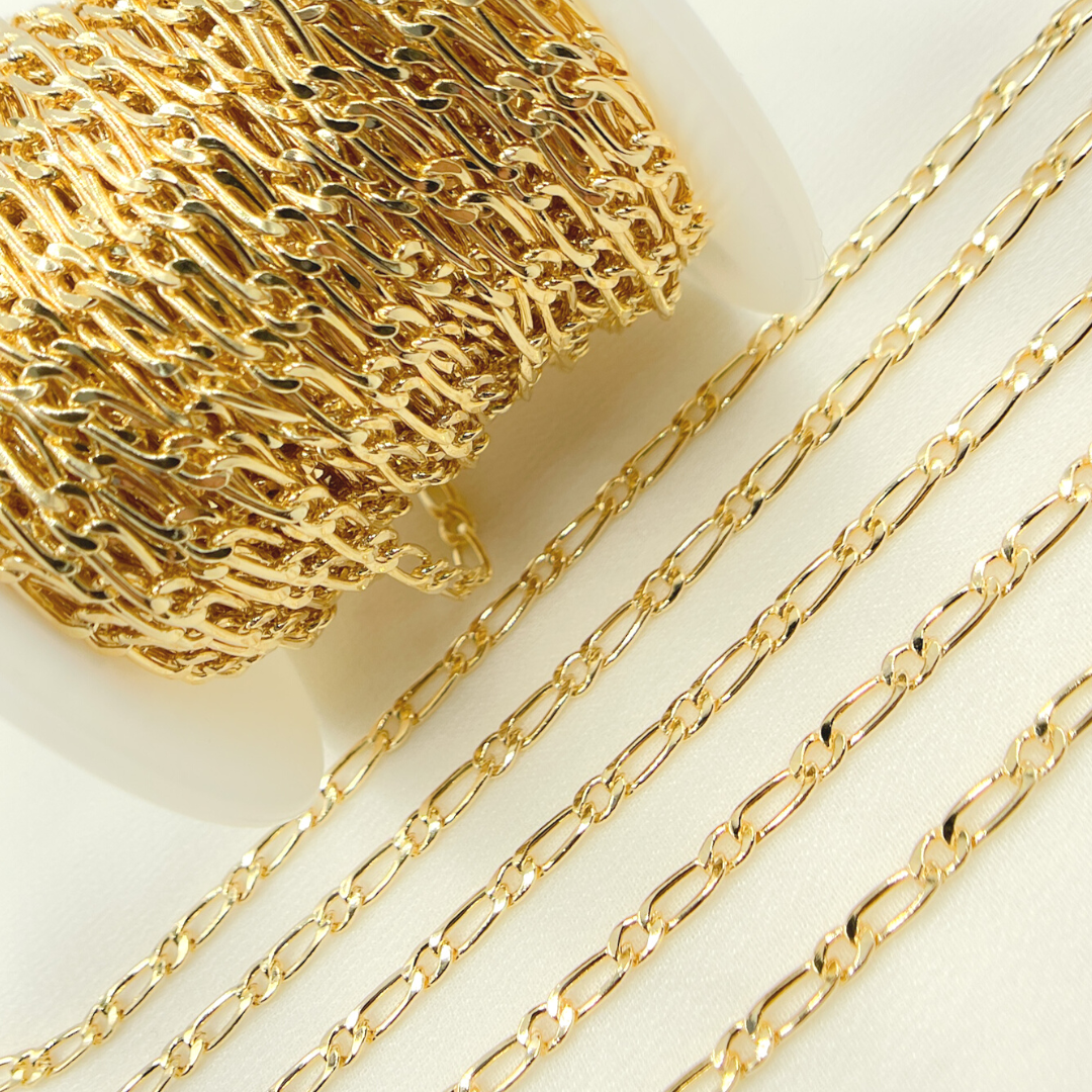 3811CHRGF. 14K Gold Filled Flat Oval & Round Link Curb Chain
