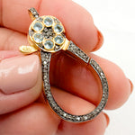 Load image into Gallery viewer, Silver Drop Shape Trigger Clasp with Gemstone