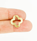 Load image into Gallery viewer, Gold Plated 925 Sterling Silver Connector Flower Shape 15mm. GPBS16
