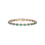 Load image into Gallery viewer, CB974045X3. 14K Solid Gold Diamond and Gemstone Oval Bracelet