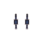 Load image into Gallery viewer, EHZ56727BS. 14K Solid White Gold Blue Sapphire Huggies