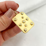 Load image into Gallery viewer, DP402. Diamond & Sterling Silver Rectangle Pendant with Hearts and Stars
