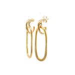 Load image into Gallery viewer, 14k Gold Flat Oval Hollow Dangle Earrings