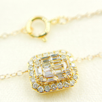 Load image into Gallery viewer, PFF32462. 14k Solid Yellow Gold Cable Link Necklace with Diamonds