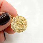 Load image into Gallery viewer, DC532. Diamond Sterling Silver Sun and Moon Round Pendant