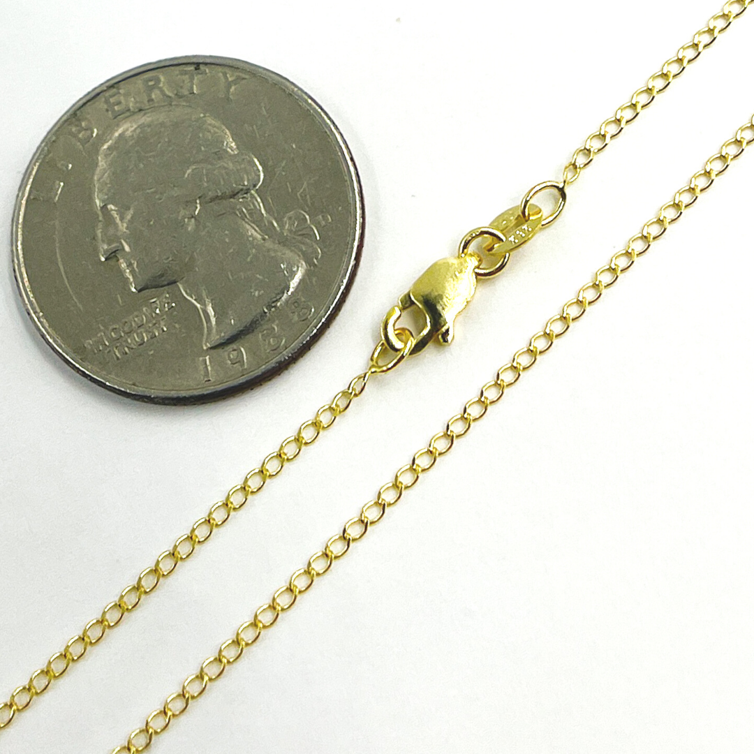 14K Solid Gold Long Curb Chain