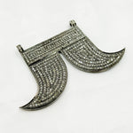 Load image into Gallery viewer, DC051. Diamond Sterling Silver Double Horn Connector