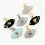 Load image into Gallery viewer, DC339A. Diamond Sterling Silver Eye Enamel Pendant